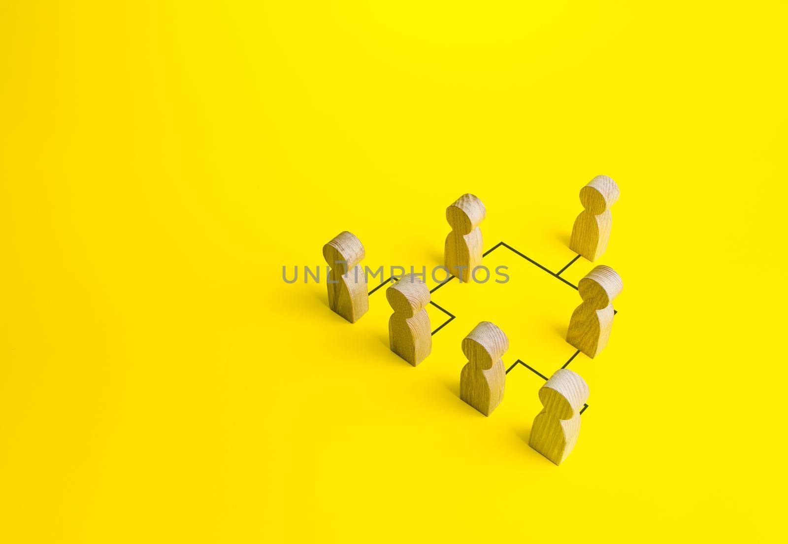 A hierarchical system within a company. The classic conformism system of the leader-subordinate. Effective organization of business and public organizations and institutions. Expansion and recruitment