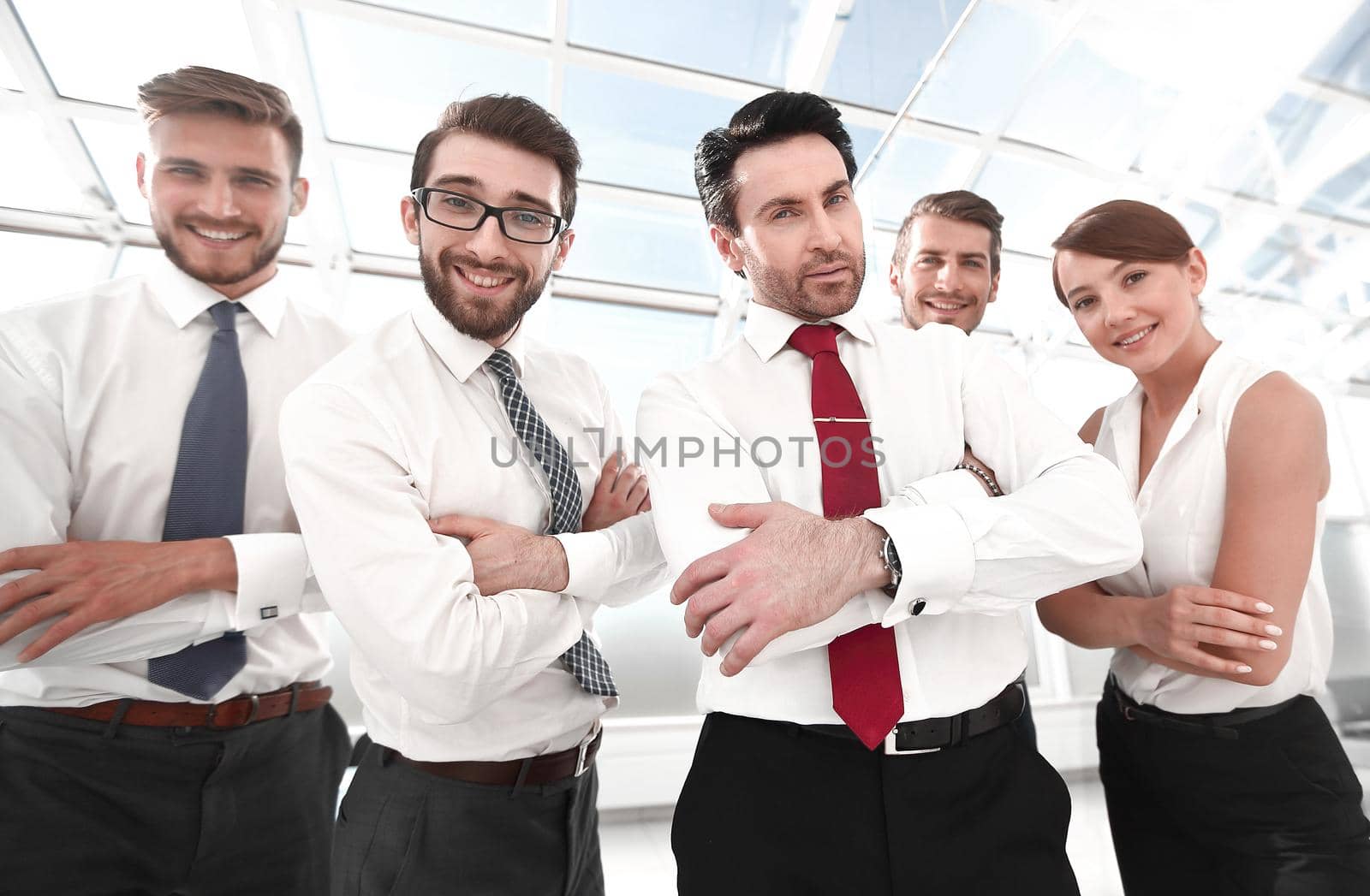 group of professional company employees standing together. the concept of teamwork