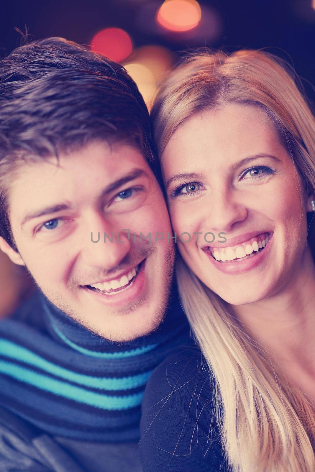 Portrait of a happy young couple in love