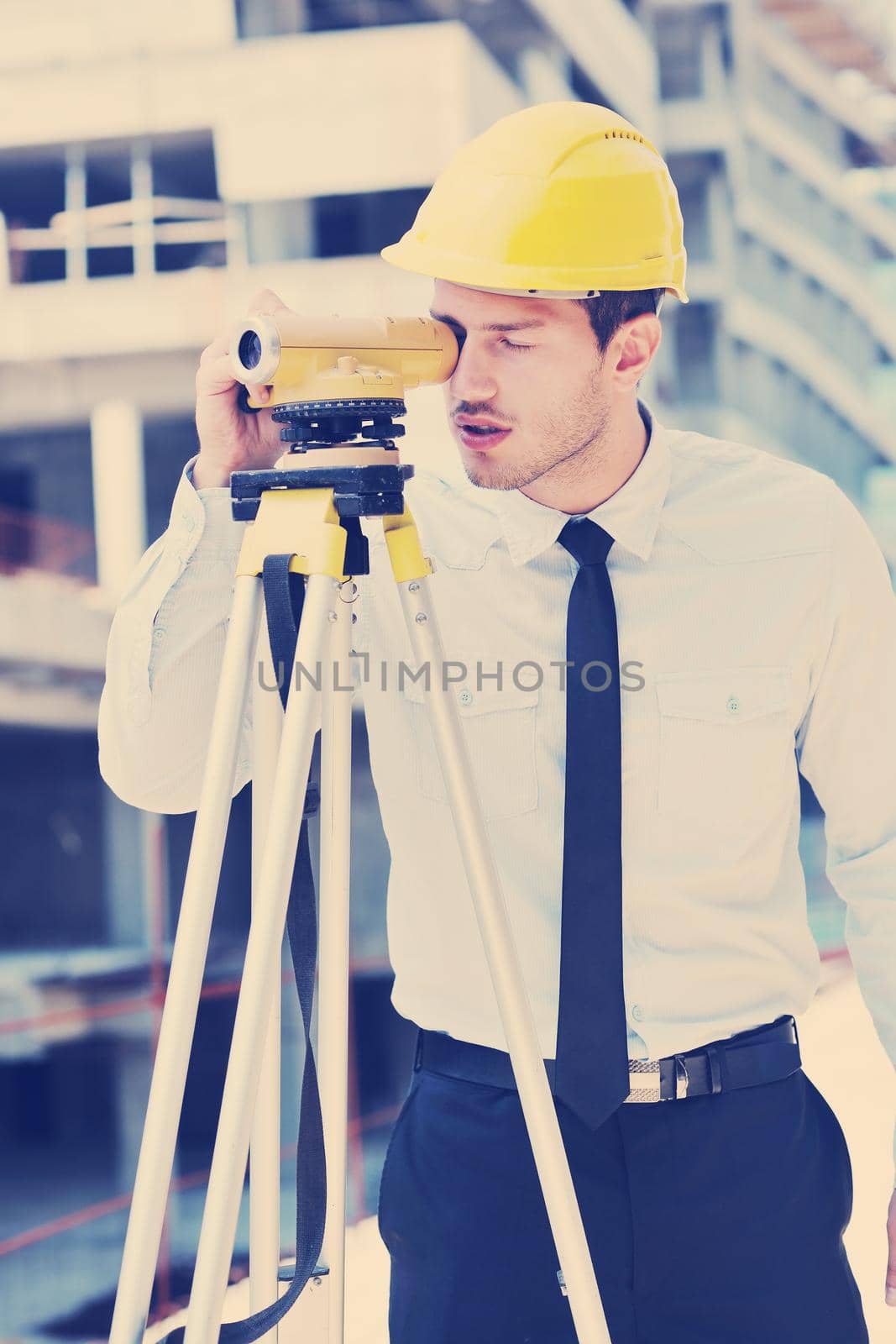 business man Architect engineer manager at construction site project