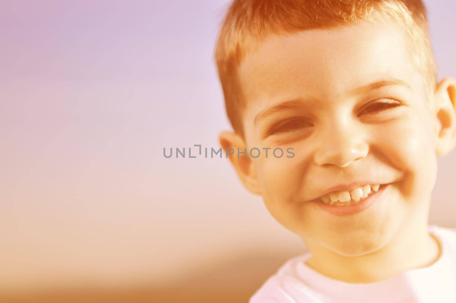 happy young boy child outdoor portrait