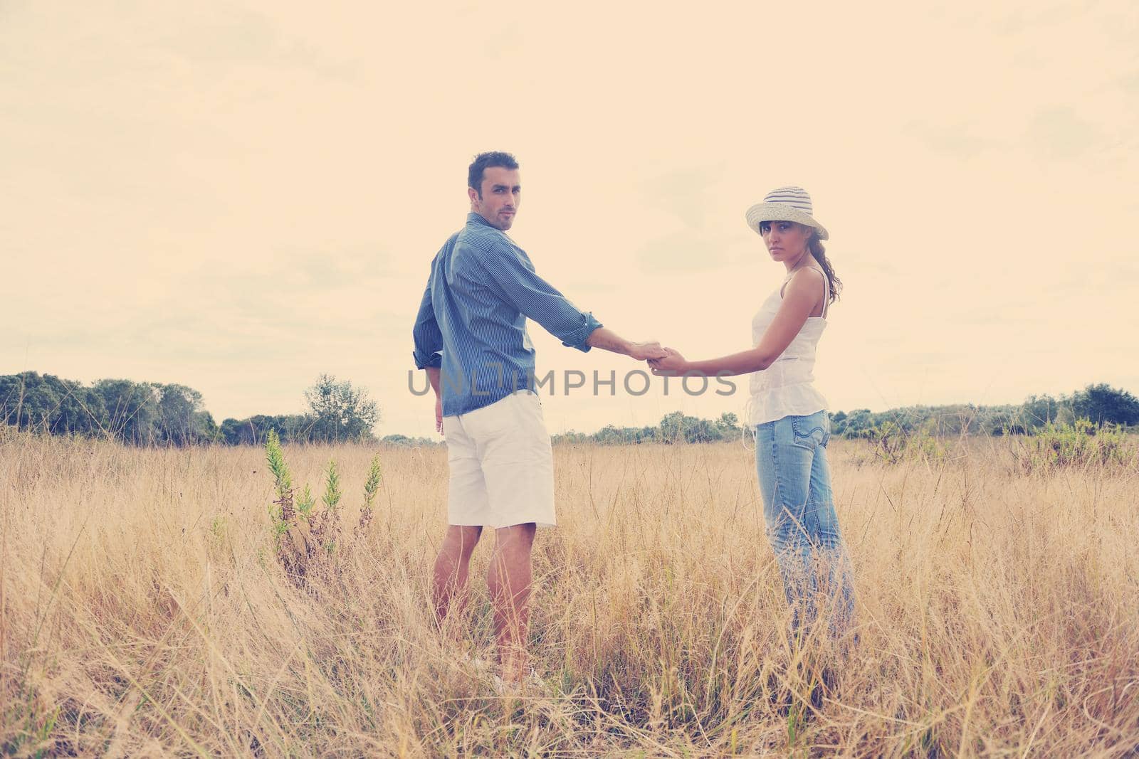 happy young couple have romantic time outdoor by dotshock