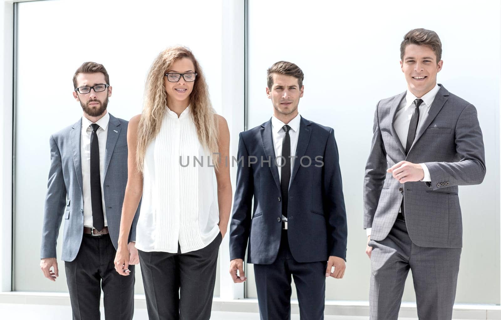 group of business people walking together. business concept