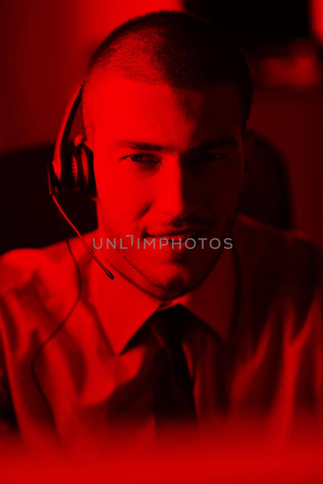 businessman with a headset by dotshock