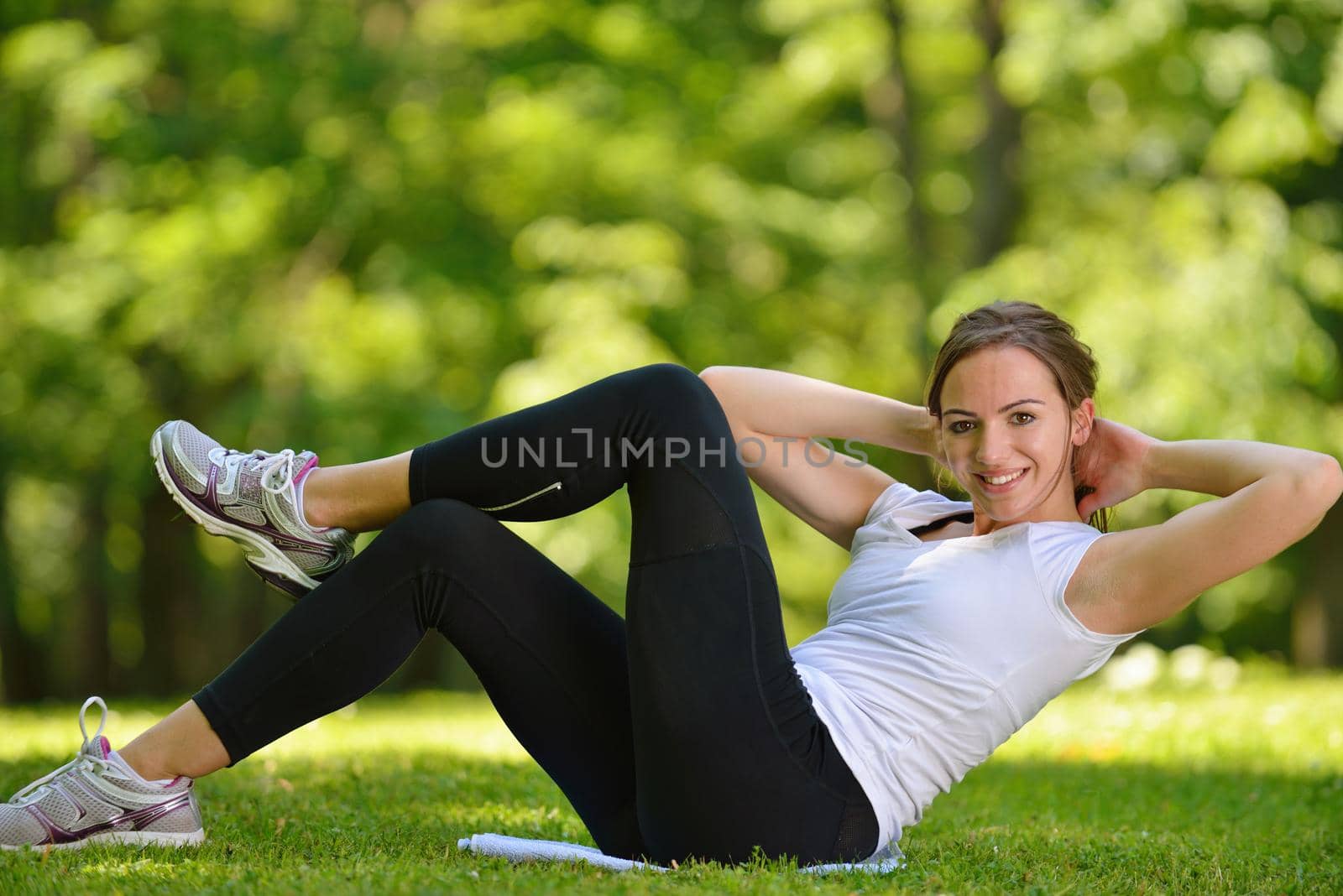 healthy young woman stretching before Fitness and Exercise