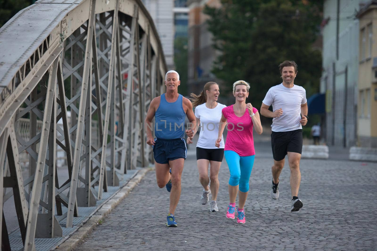 people group jogging by dotshock