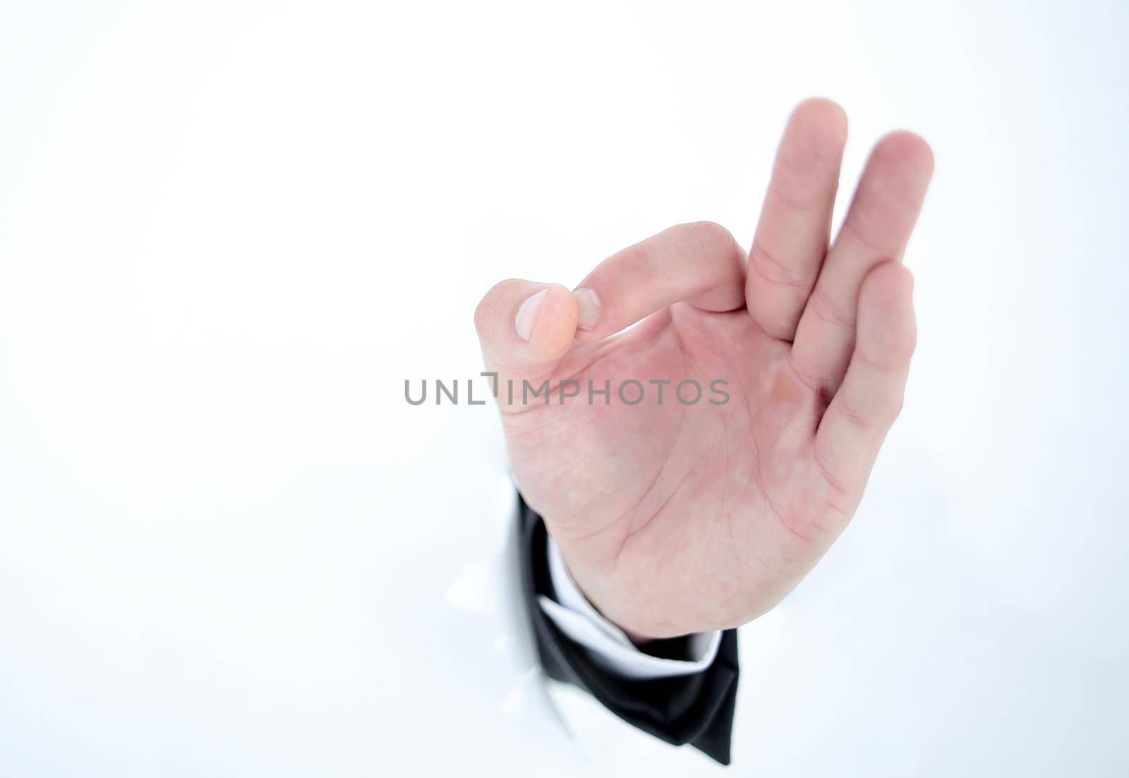 close up.businessman showing OK gesture.photo with copy space