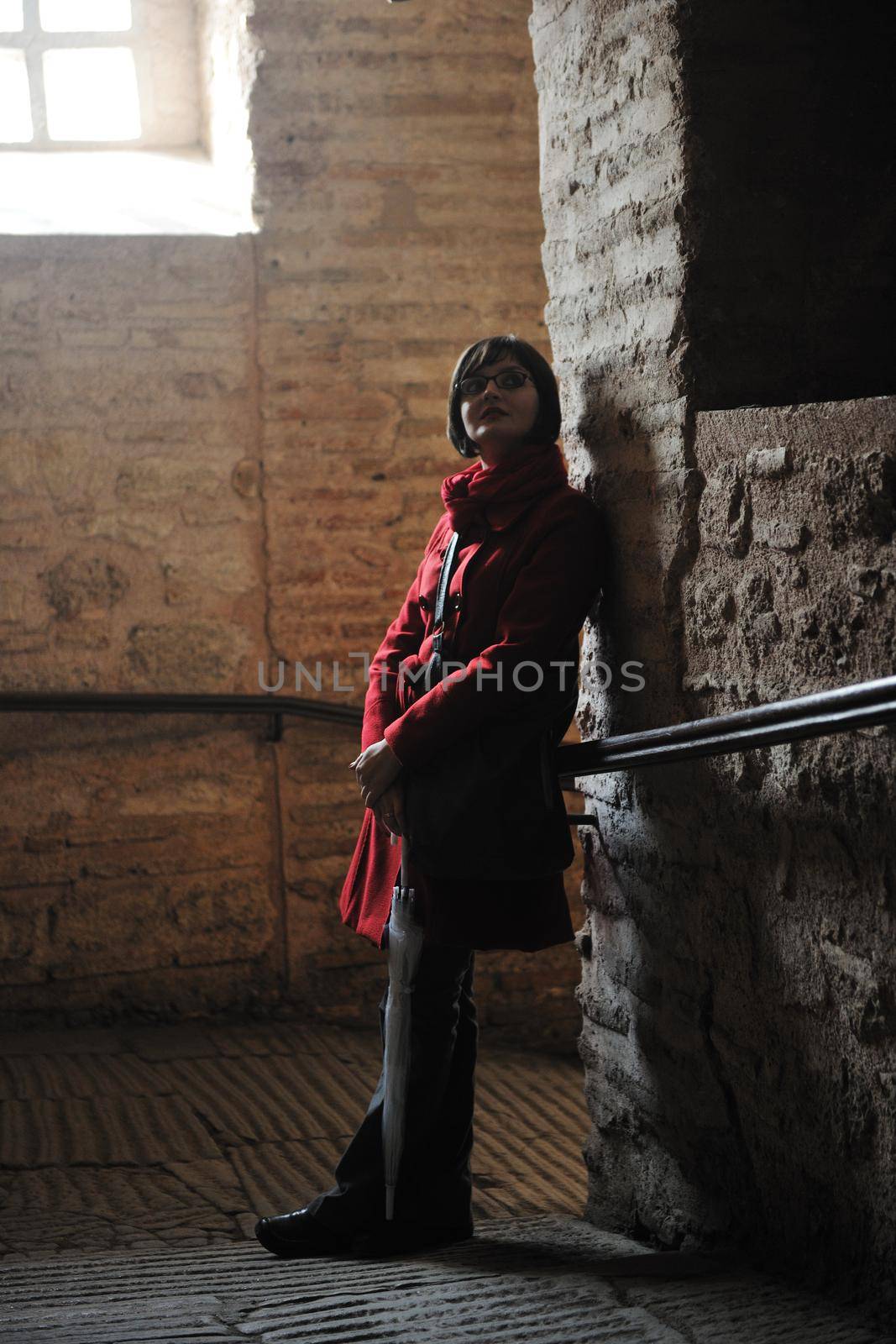 happy young tourist woman travel visit ancient istambul in turkey and old ayasofya blue mosque