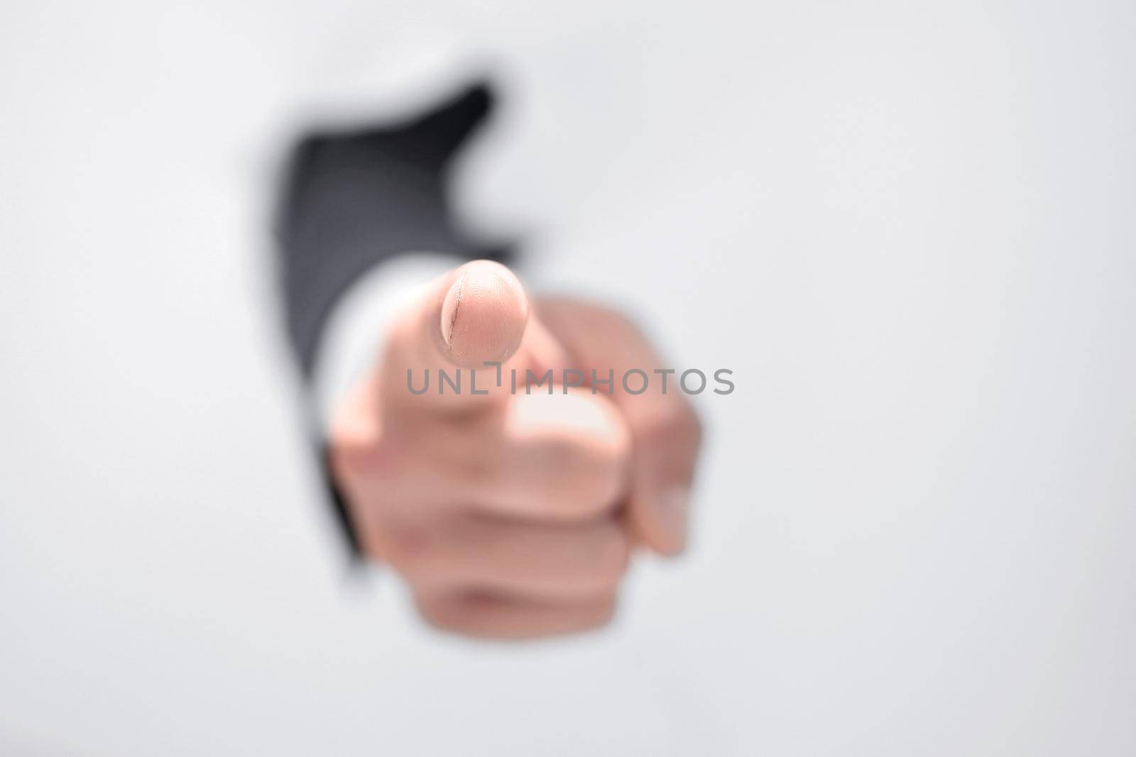 close up.hand of a businessman pointing at you.photo with copy space
