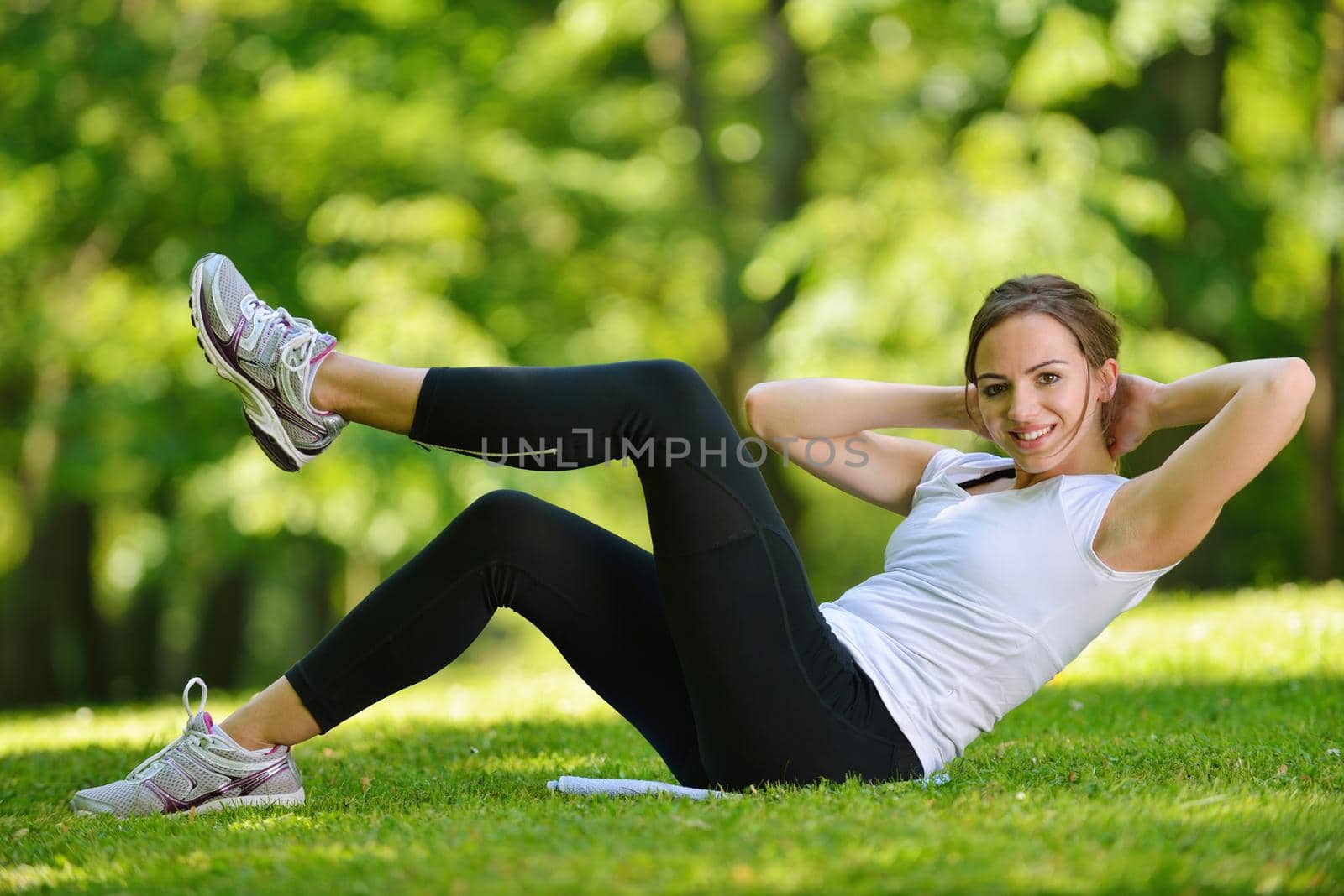 woman stretching before fitness by dotshock