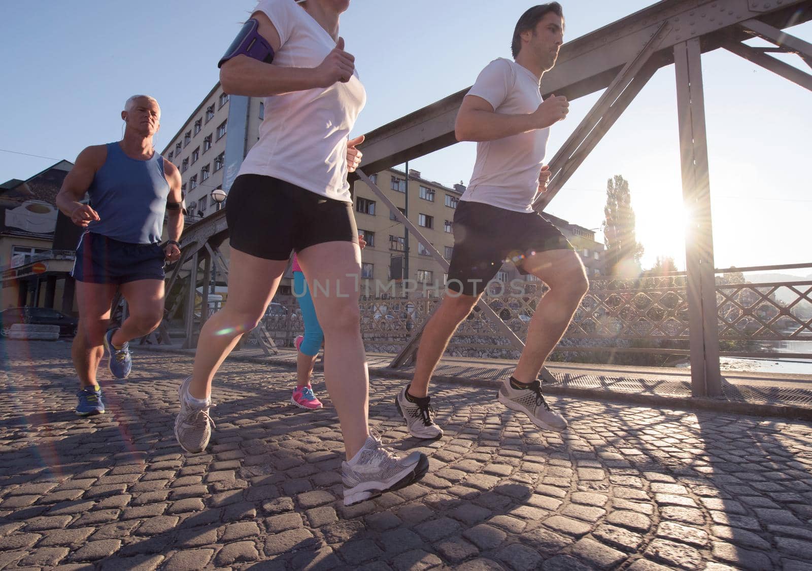 people group jogging by dotshock