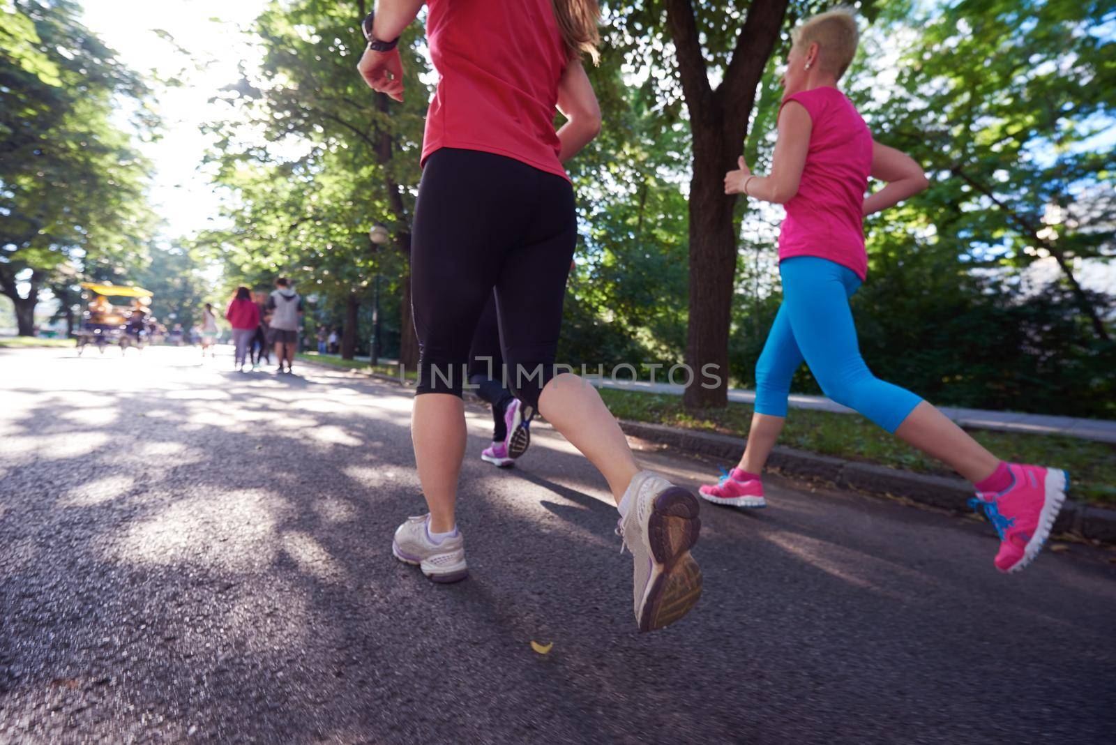 people group jogging by dotshock