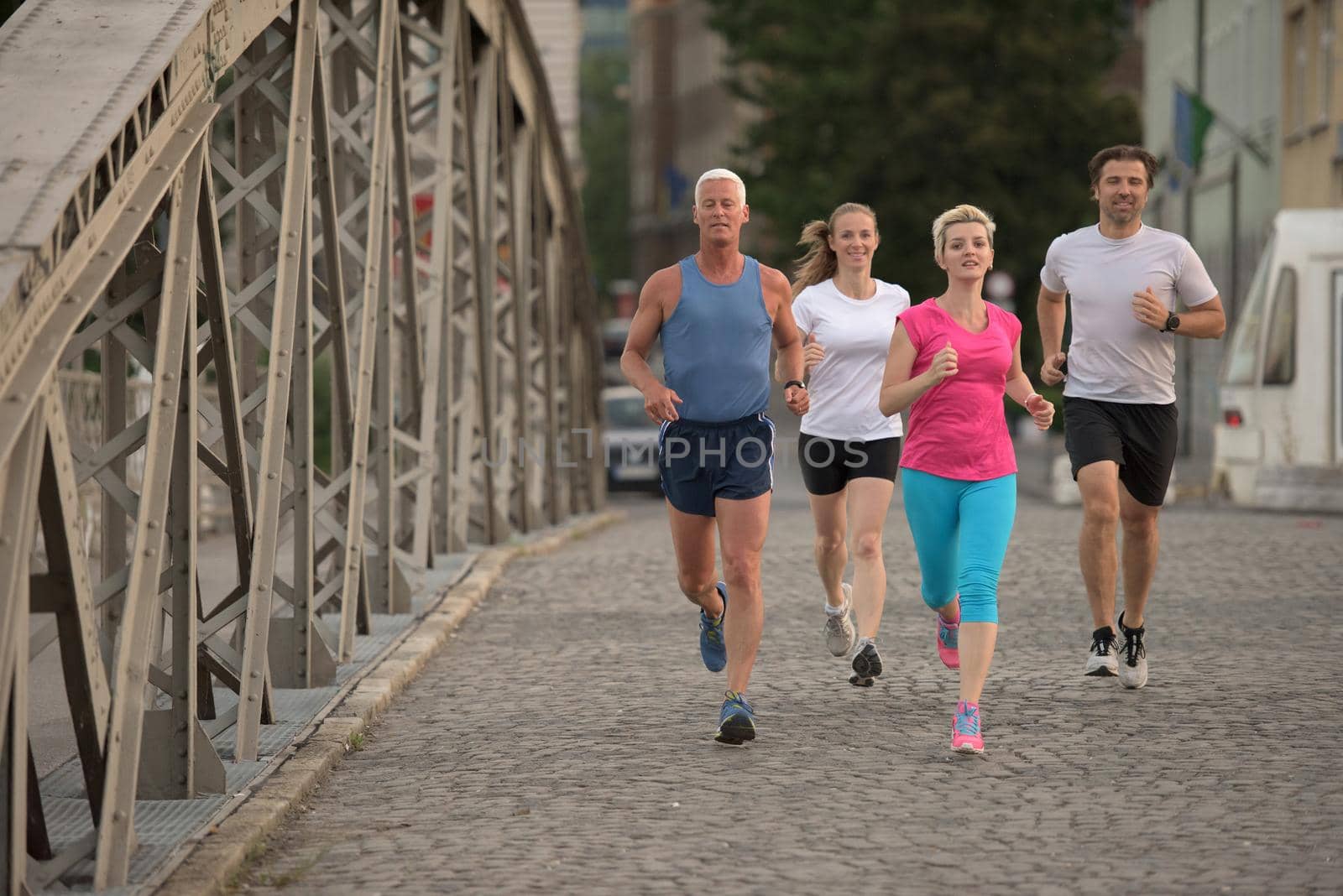 people group jogging by dotshock