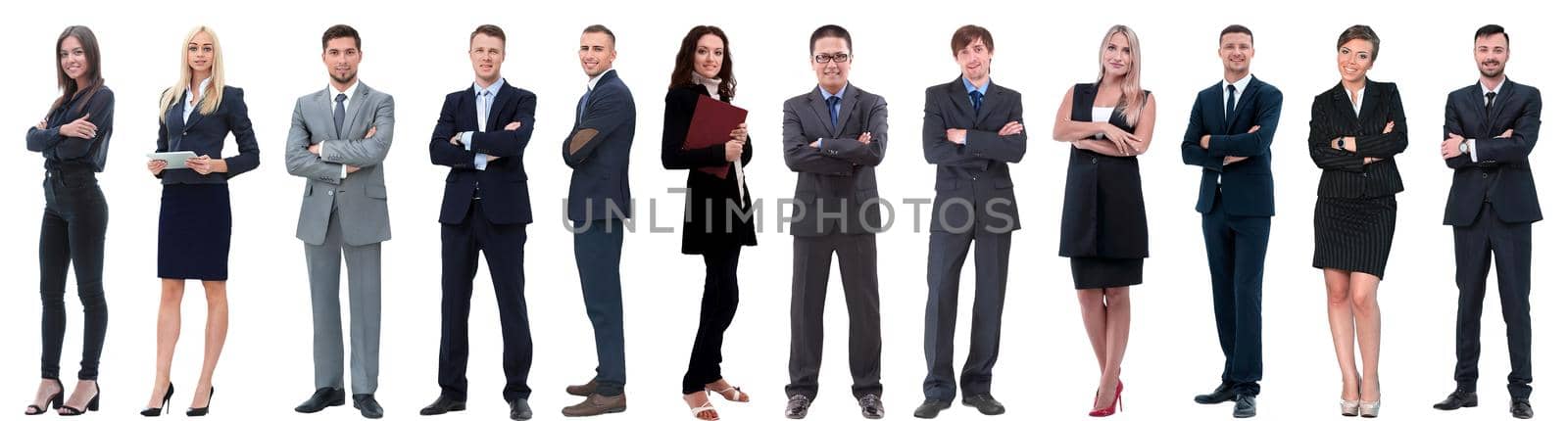 group of successful business people isolated on white background