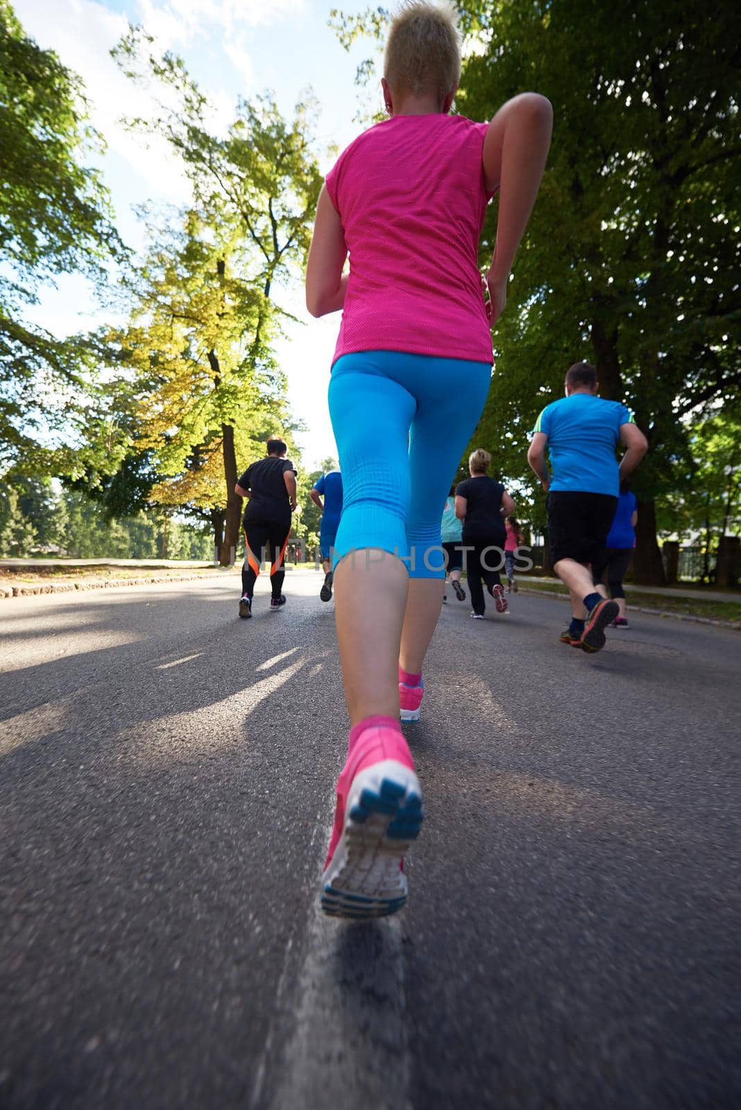 people group jogging by dotshock