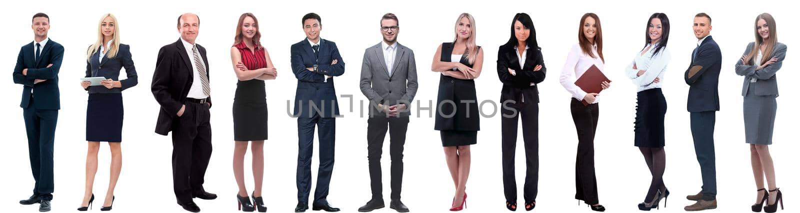 group of successful business people isolated on white background