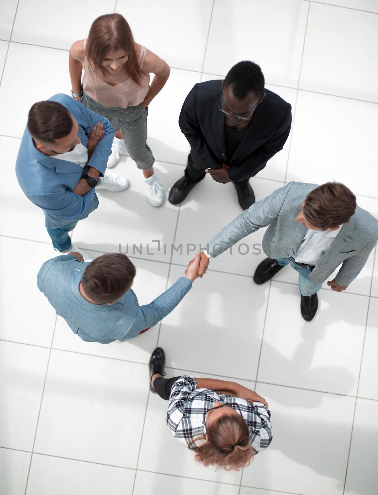 Business people meeting in the office top view by asdf