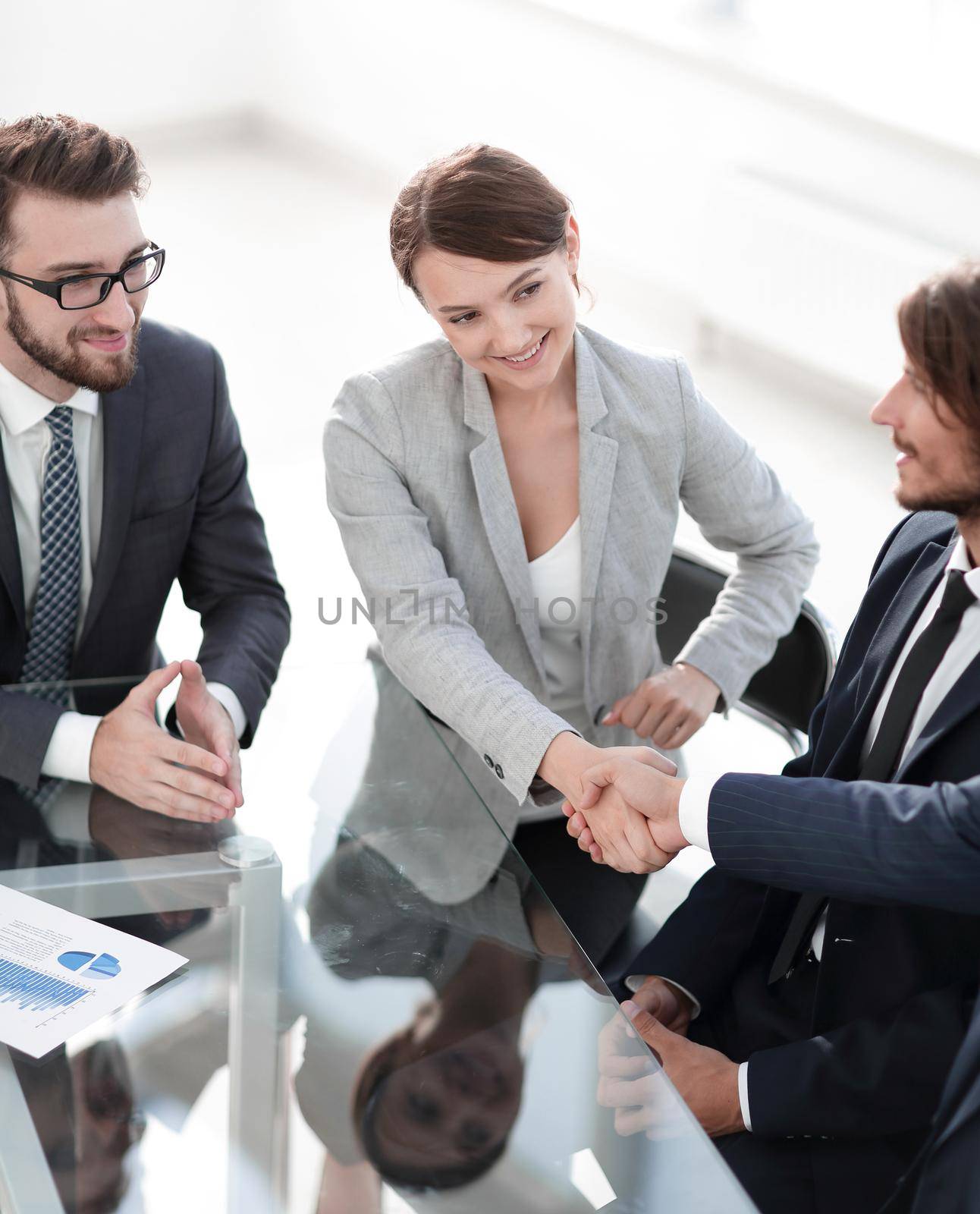 closeup.business handshake business women with the trading partner