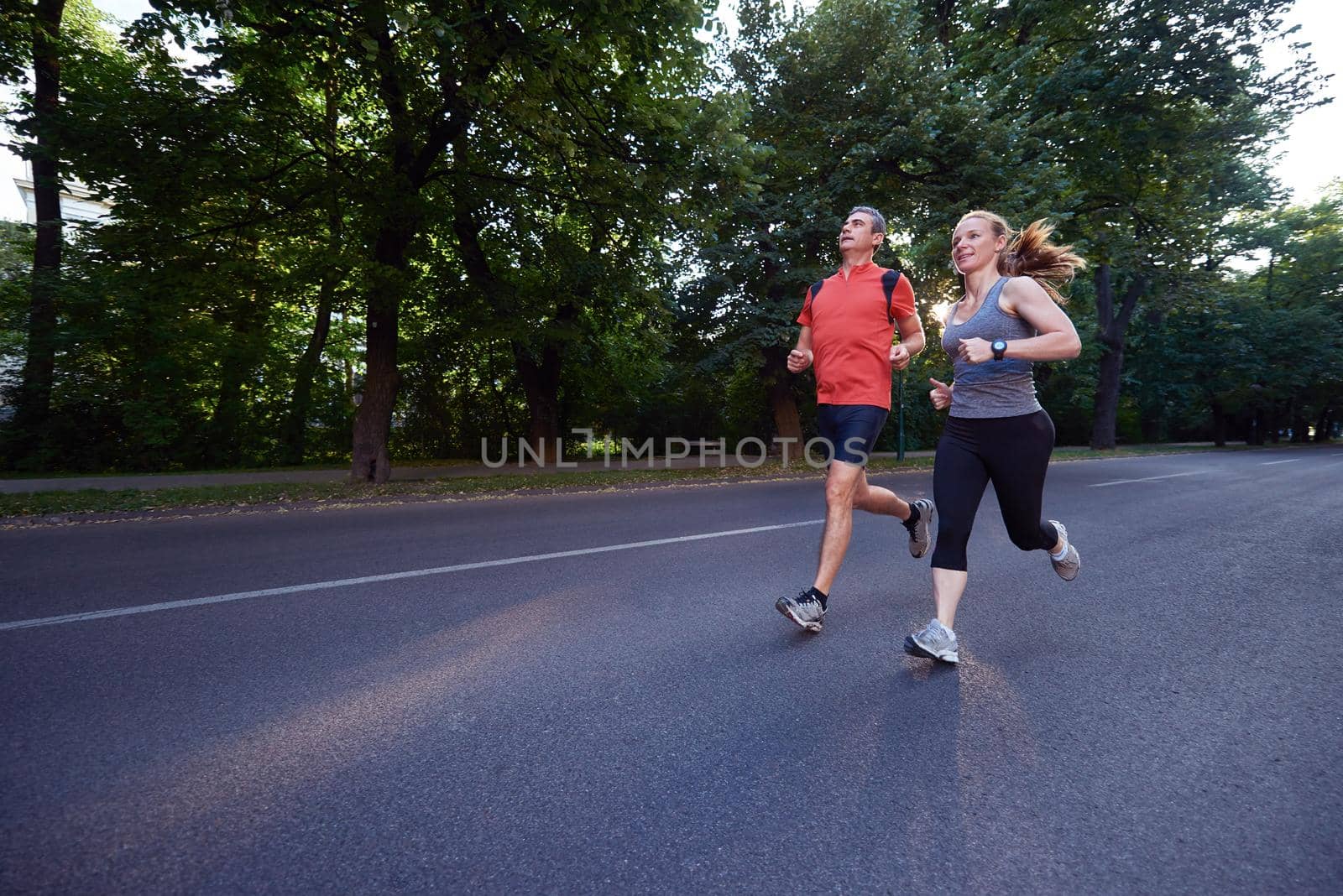 urban sports healthy couple jogging