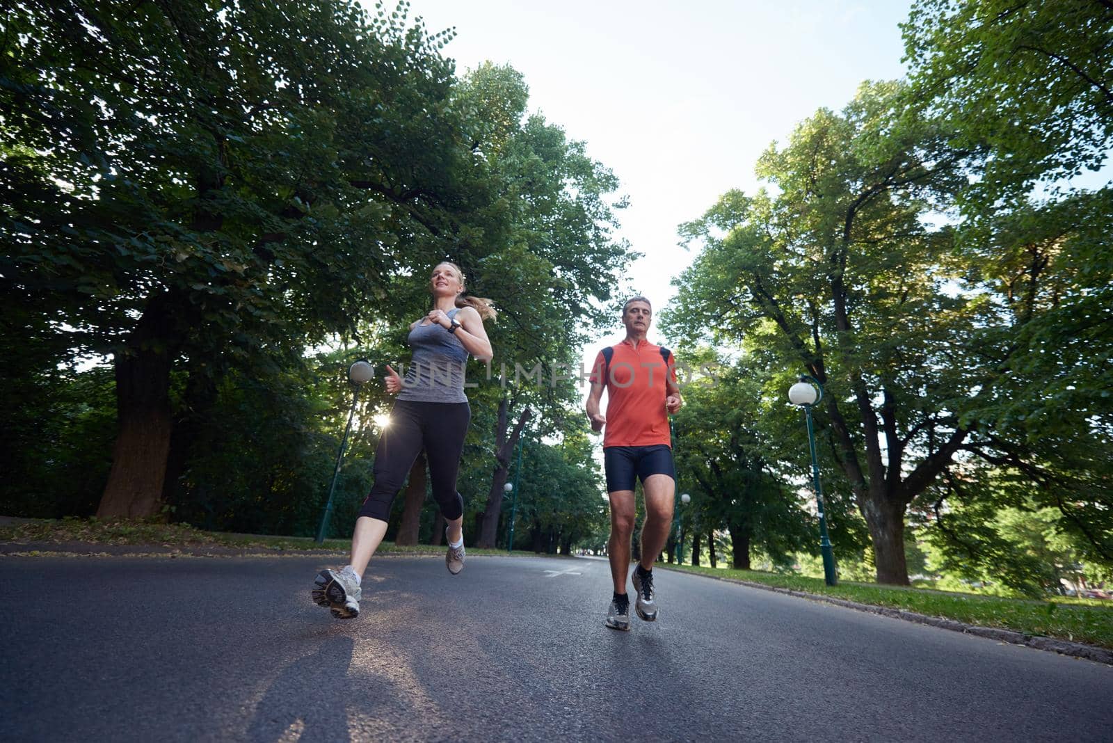 urban sports healthy couple jogging