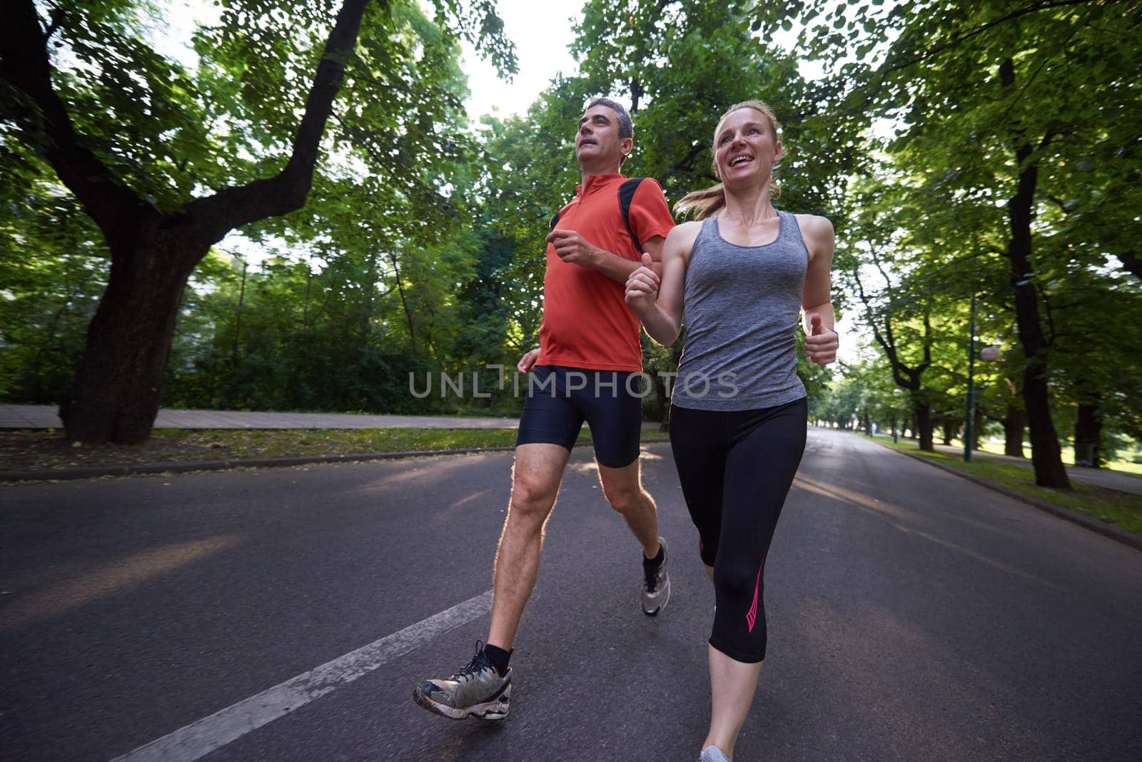 urban sports healthy couple jogging