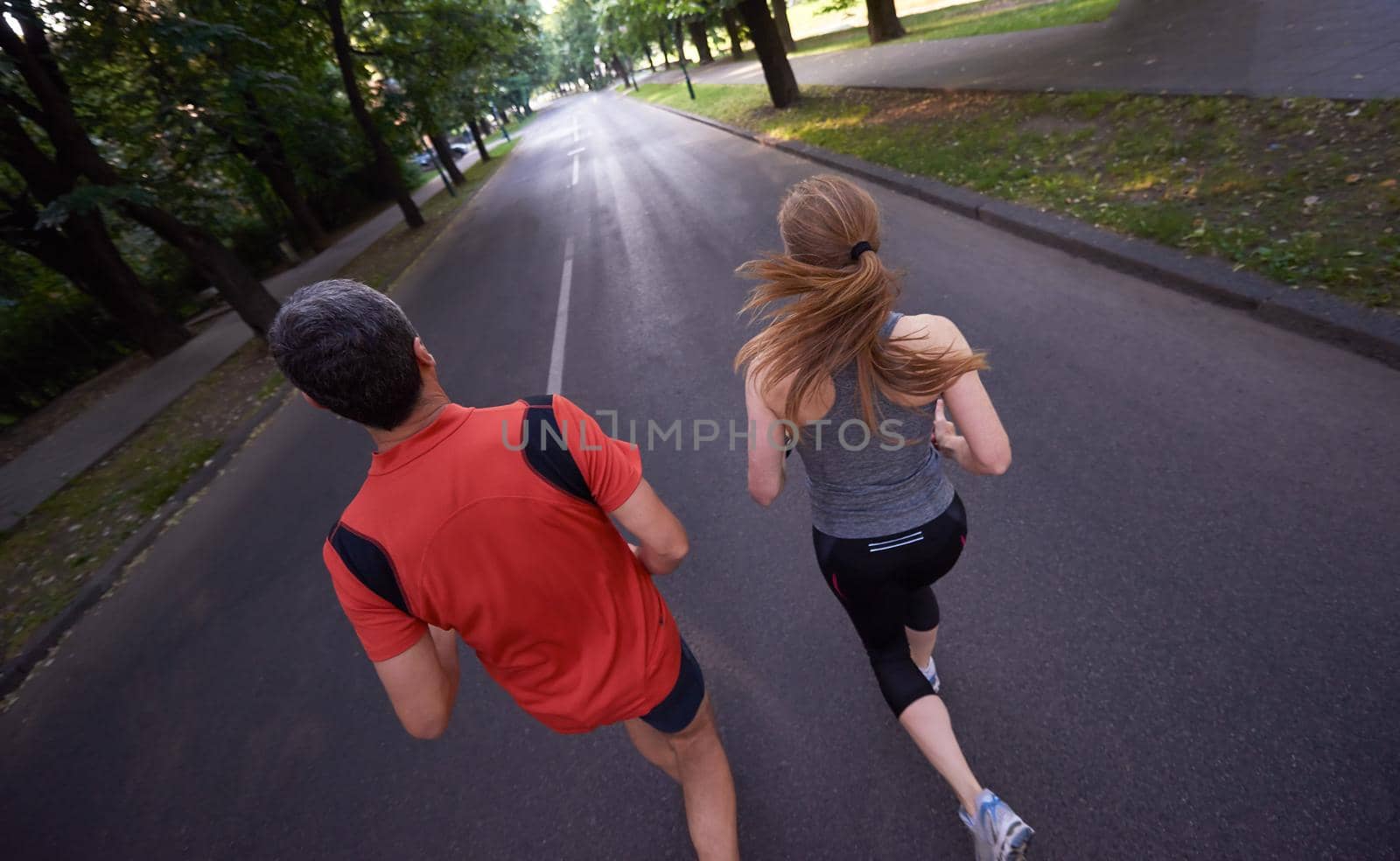 urban sports healthy couple jogging