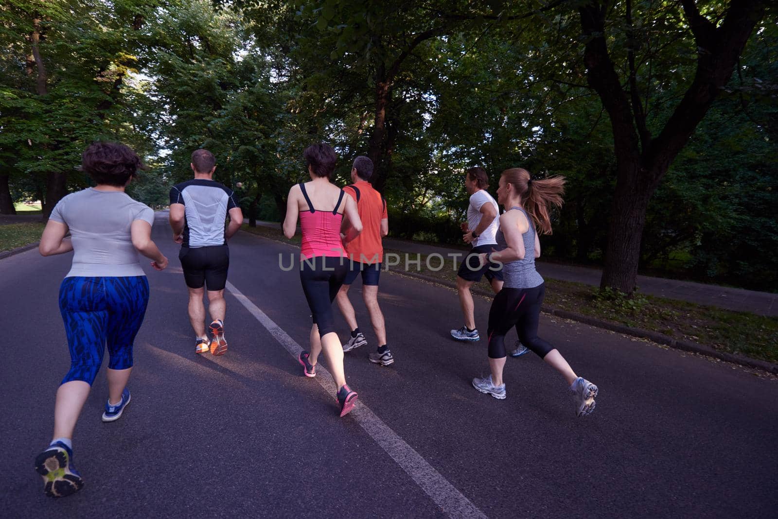 people group jogging, runners team on morning  training