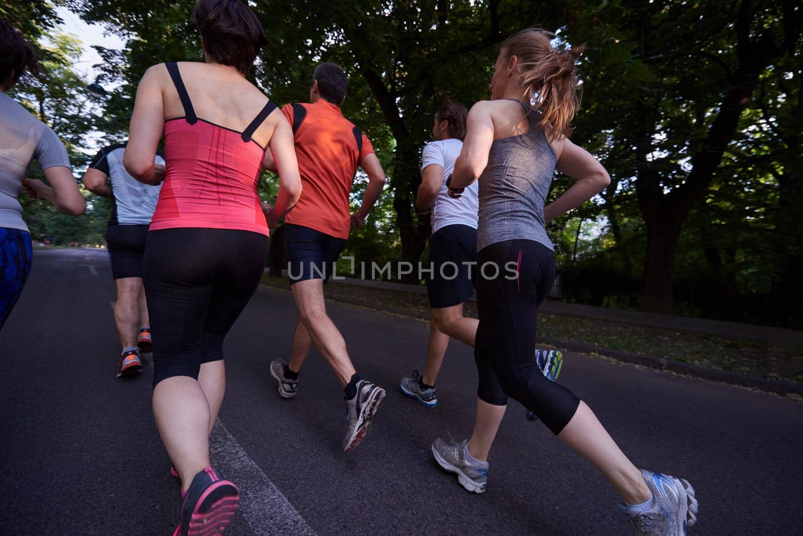 people group jogging, runners team on morning  training