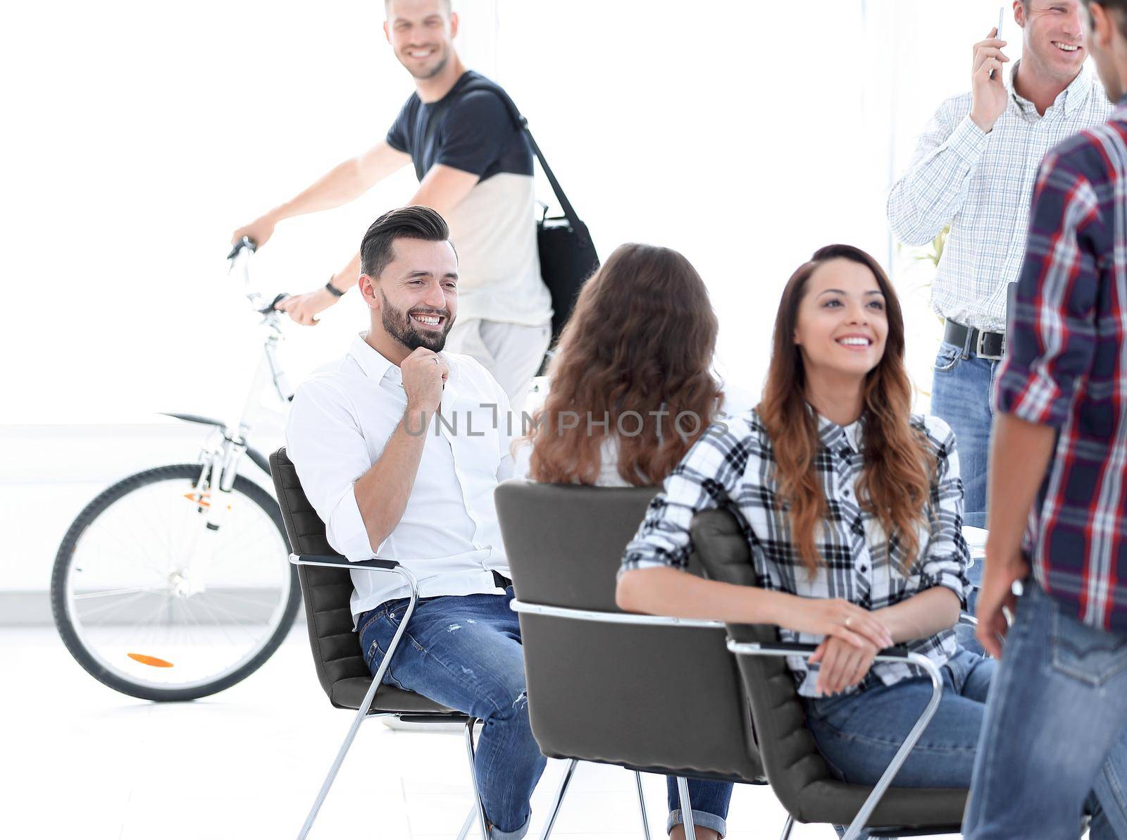 employees of design Agency at work place.photo with copy space
