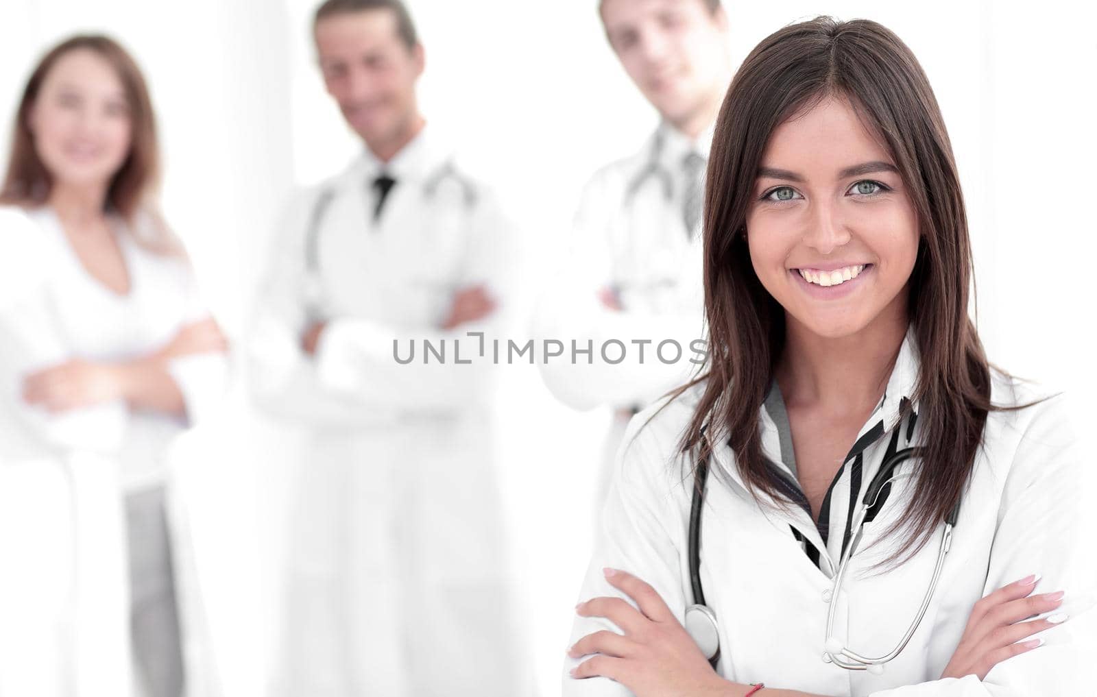 closeup.successful woman doctor.photo with copy space