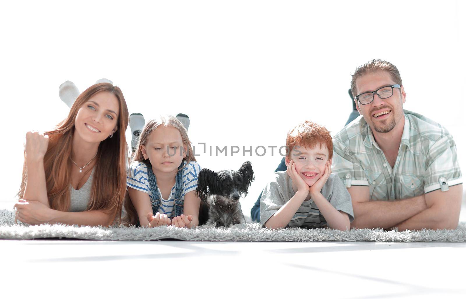 modern happy family in a new apartment.photo with copy space