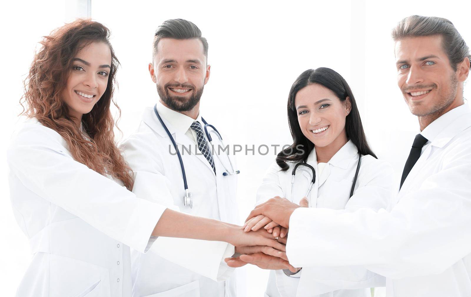 background image of a group of doctors.the concept of teamwork