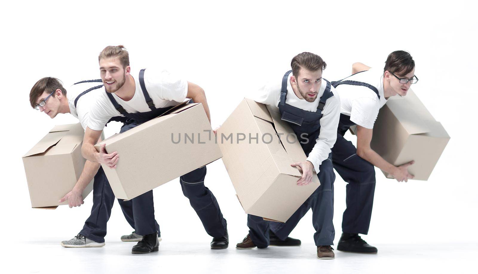 Responsible movers in a hurry to do their job.