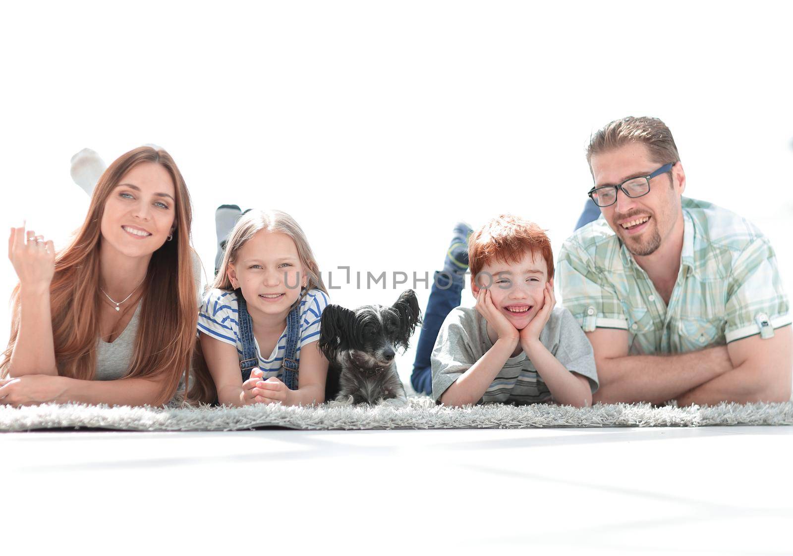 modern happy family in a new apartment.photo with copy space
