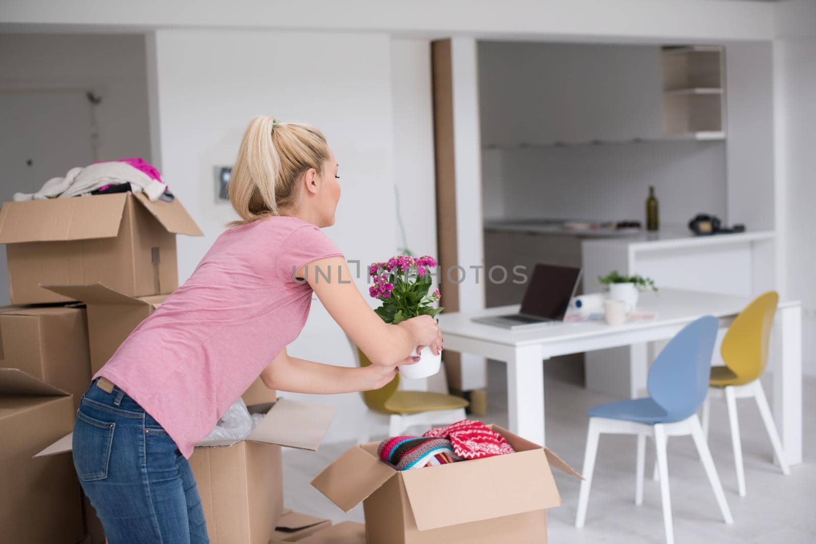 girl moving in the new apartment by dotshock