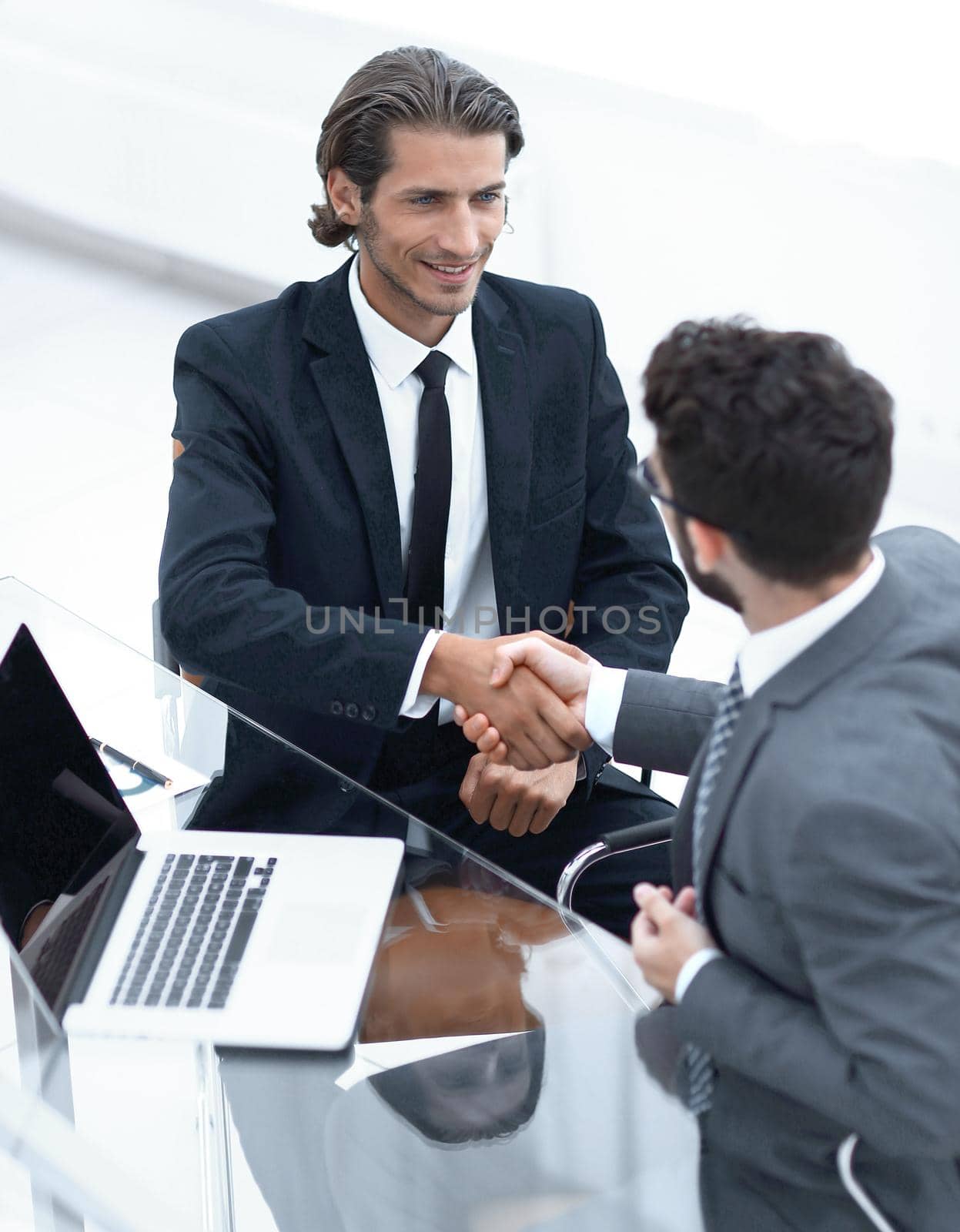 closeup. business handshake in an office.the concept of partnership