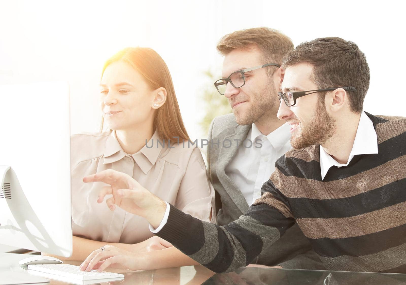 Group business partners discussing new project at meeting in office room.photo with copy space