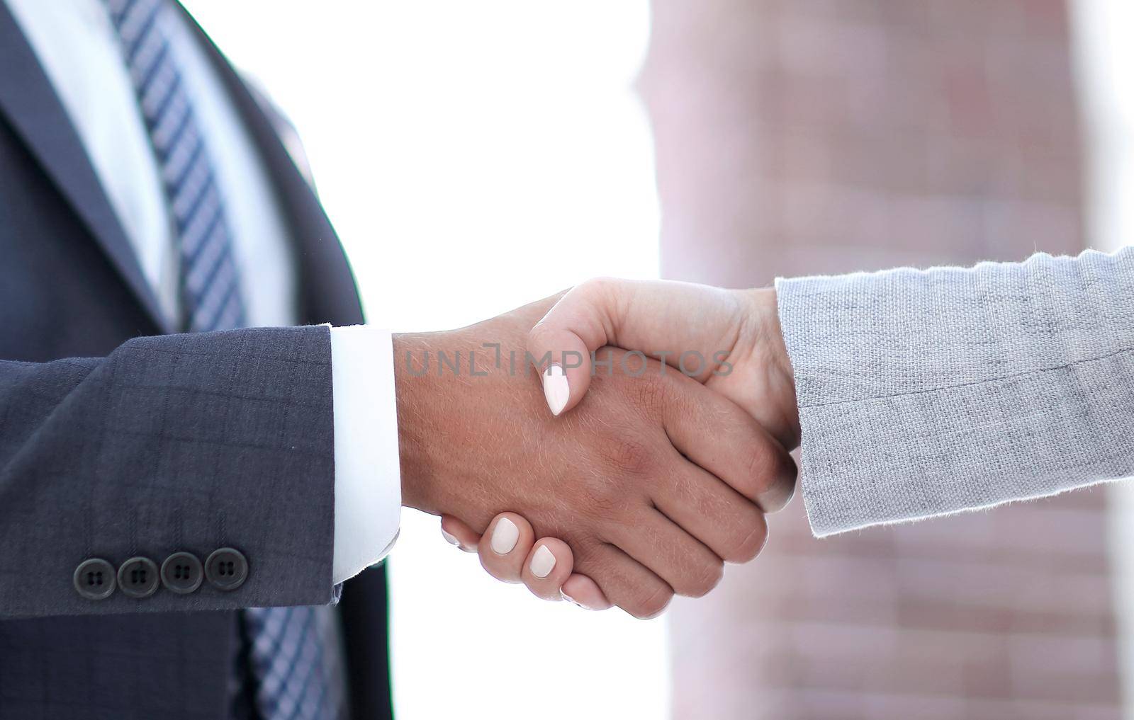 Successful job interview with boss and employee handshaking