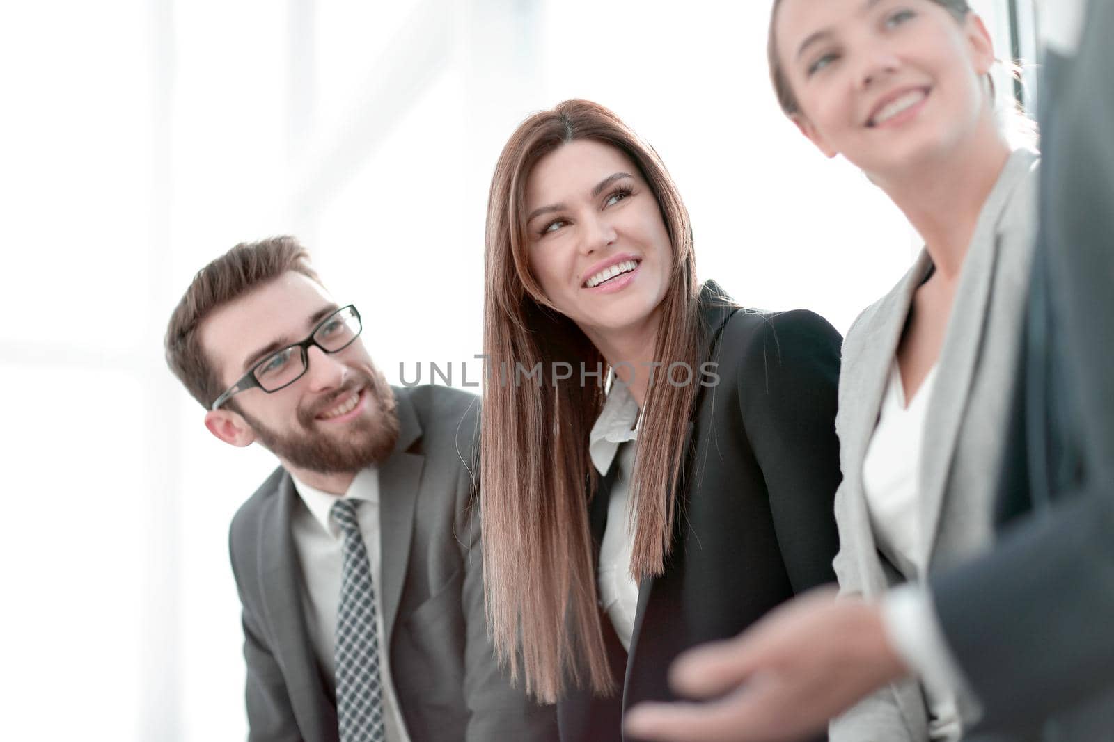 close up.successful employees listen to their boss.the concept of teamwork