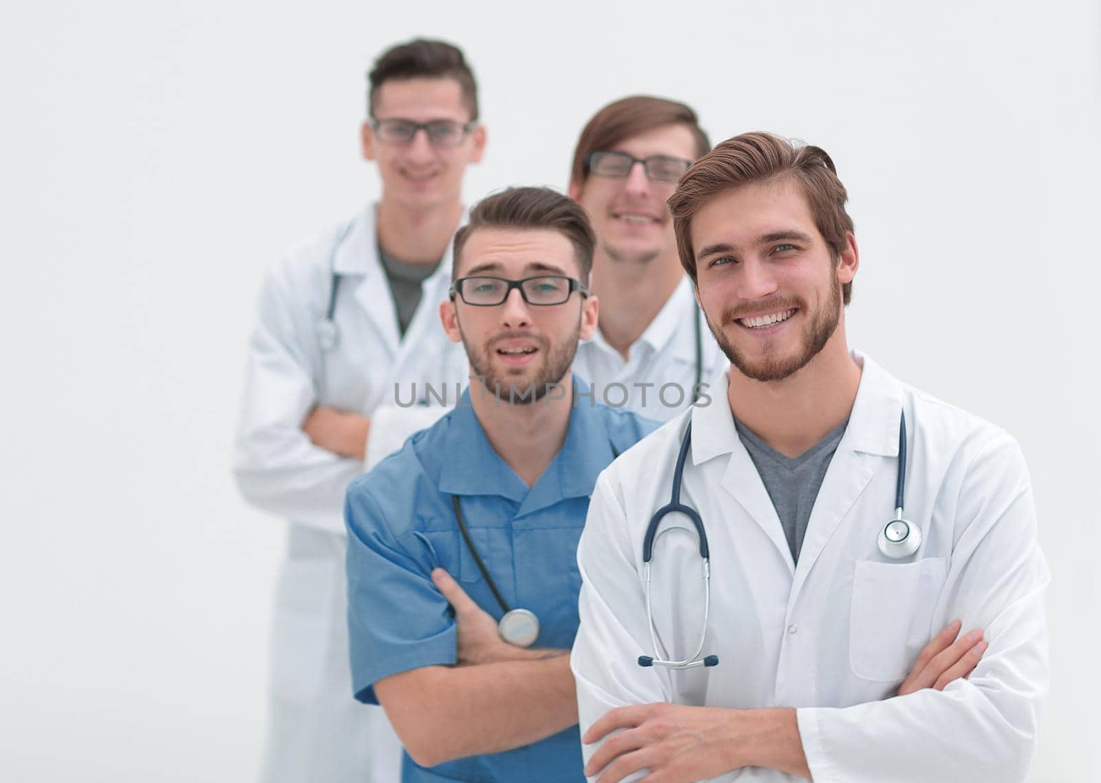 group of successful doctors .isolated on white.photo with copy space