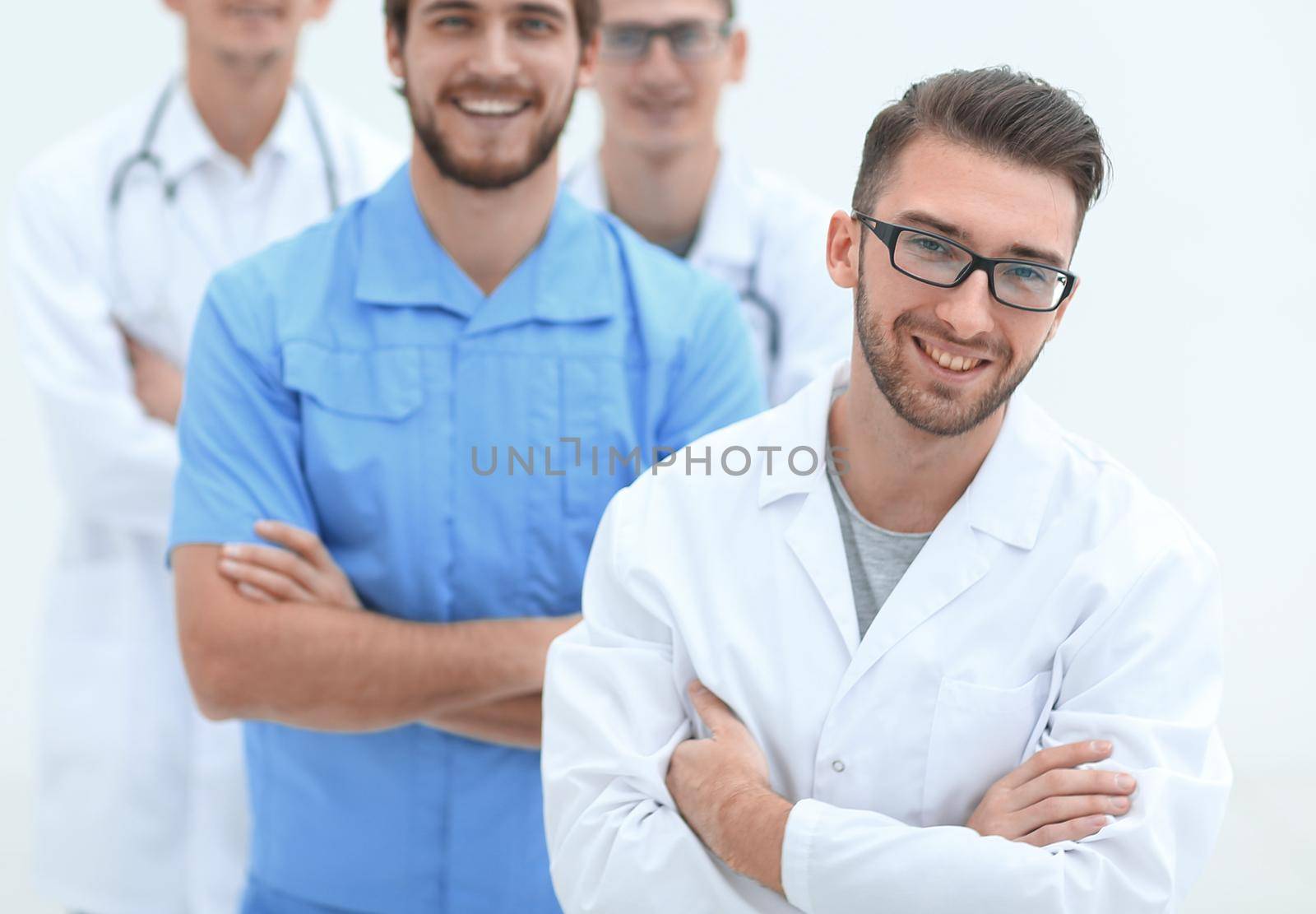 smiling team of young doctors.photo with copy space