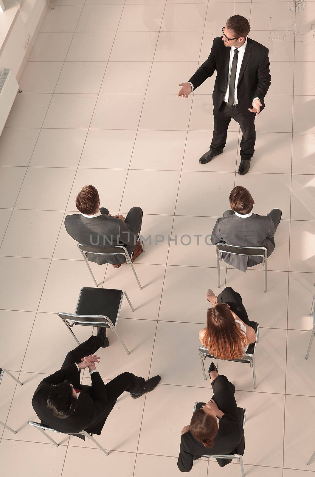 creative team holds a meeting in the lobby by asdf