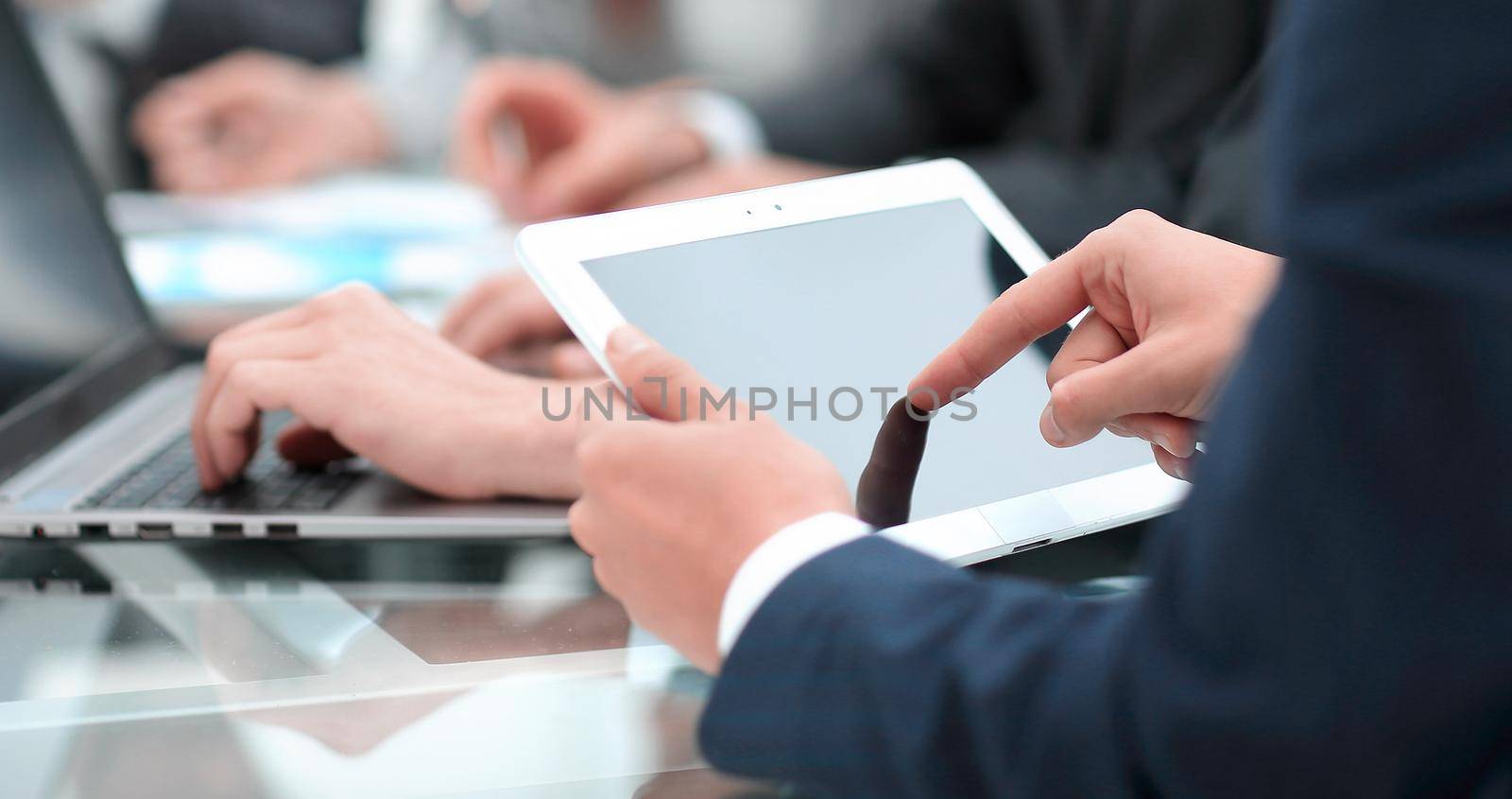 businessman using digital tablet in officce