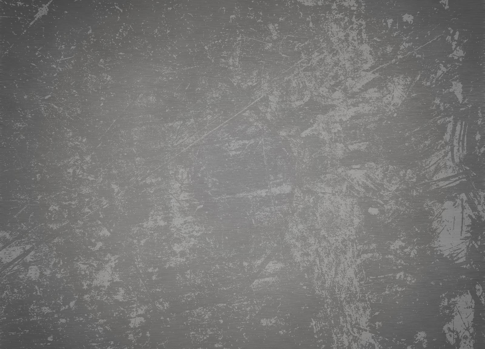 Background texture of old worn brushed silver, steel or aluminum metal surface with weathred stains