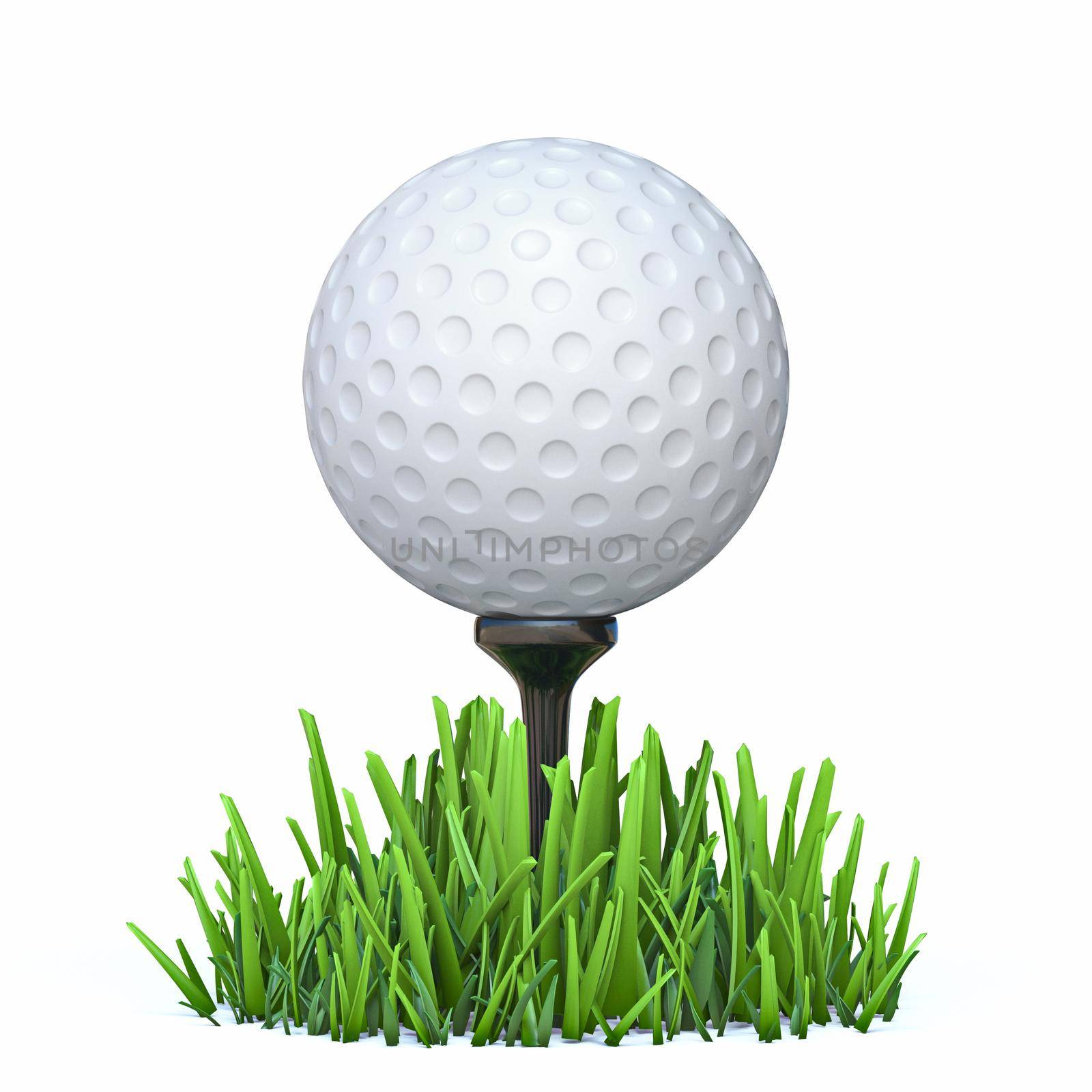 Golf ball on the grass 3D by djmilic