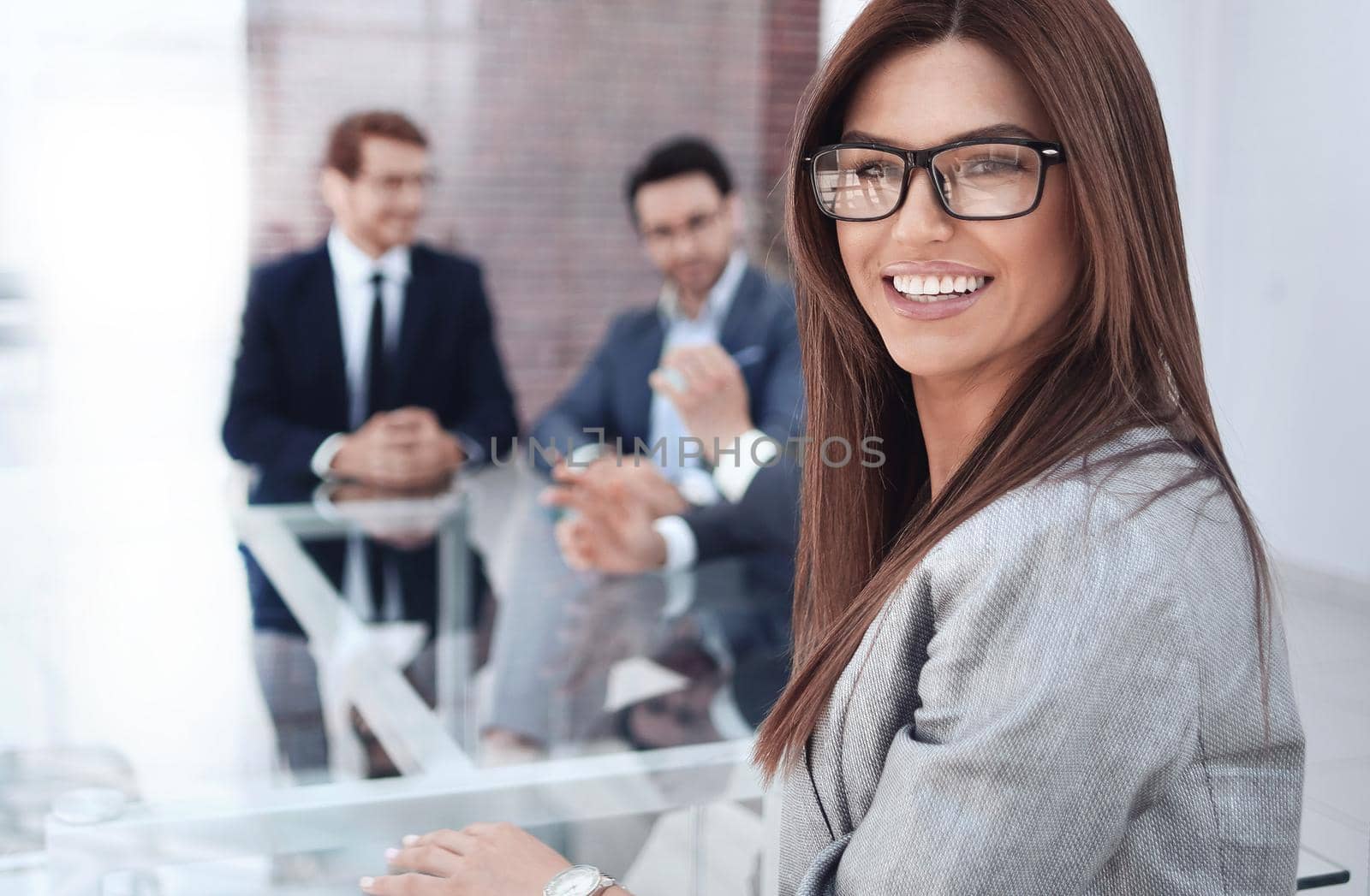 successful business woman sitting at a table in the meeting room .photo with copy space