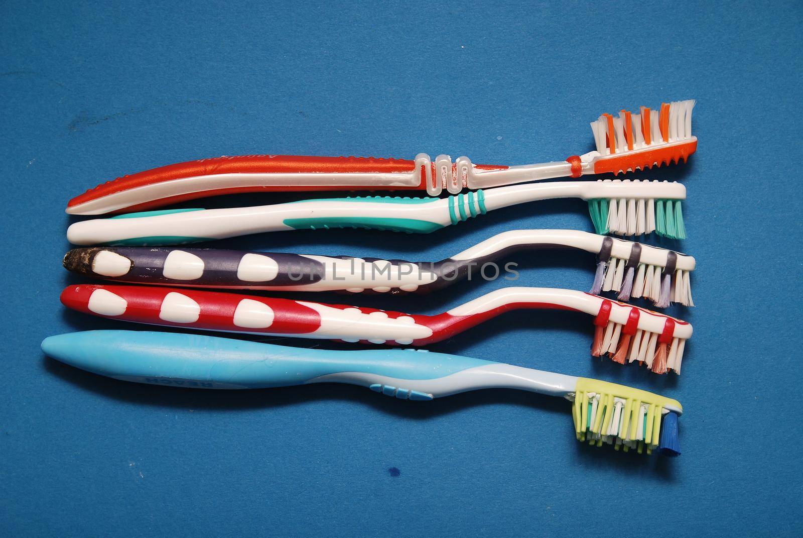 tooth brush on blue background