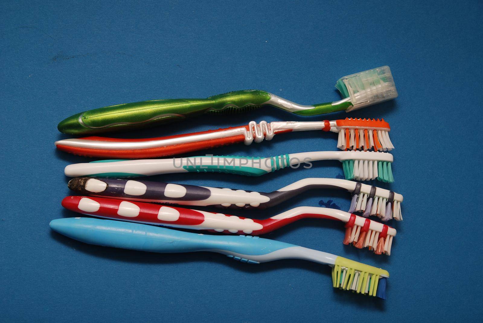 tooth brush on blue background