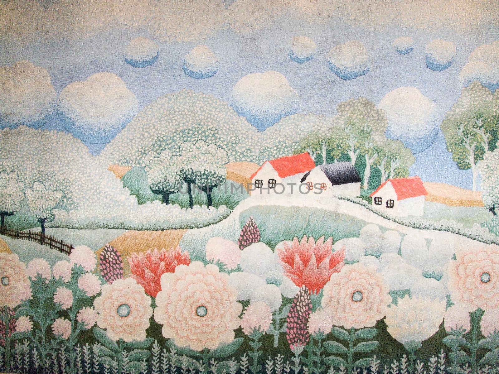 carpet with nature and house decoration by dotshock