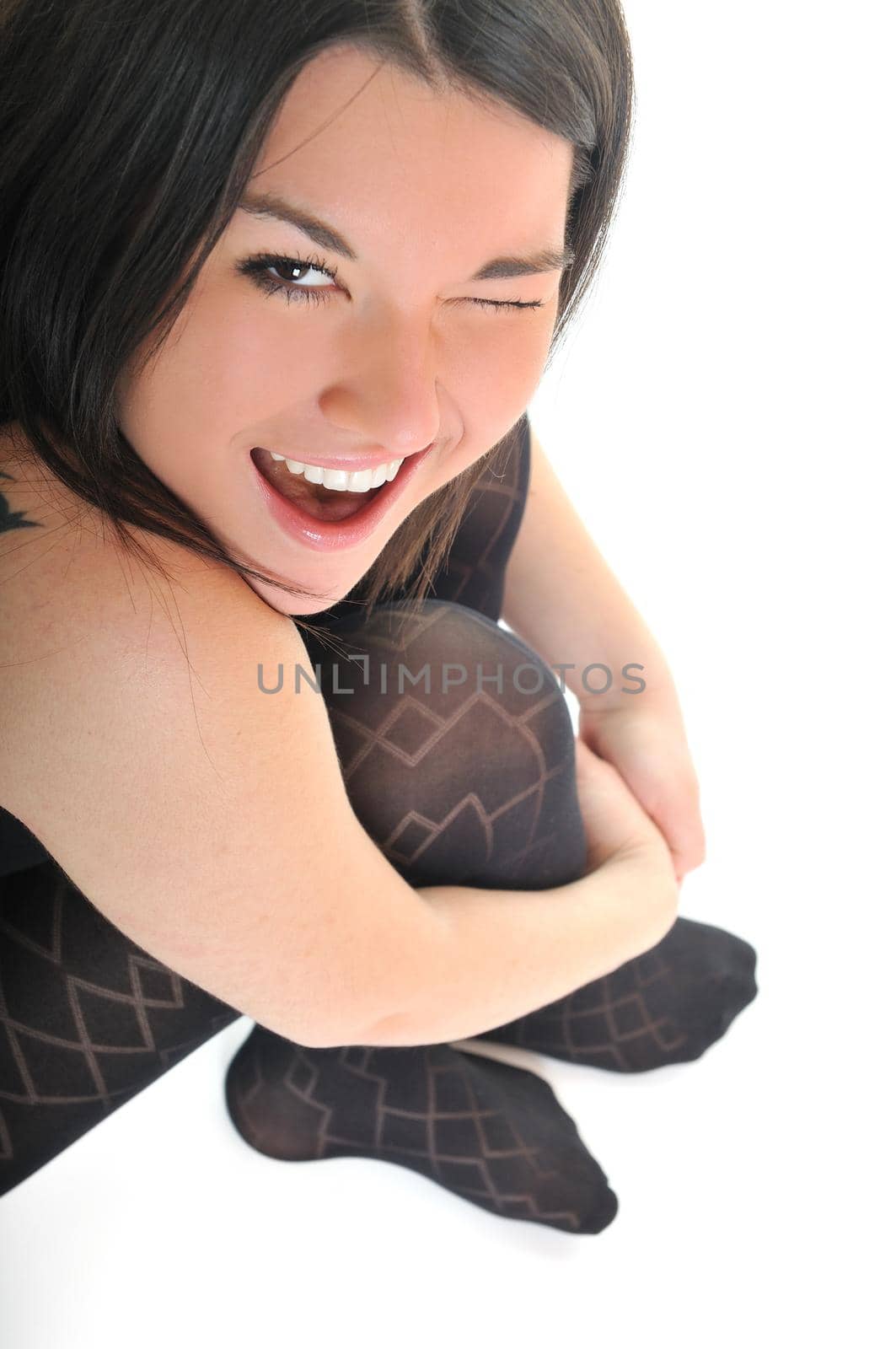 woman portrait isolated one happy smile face 